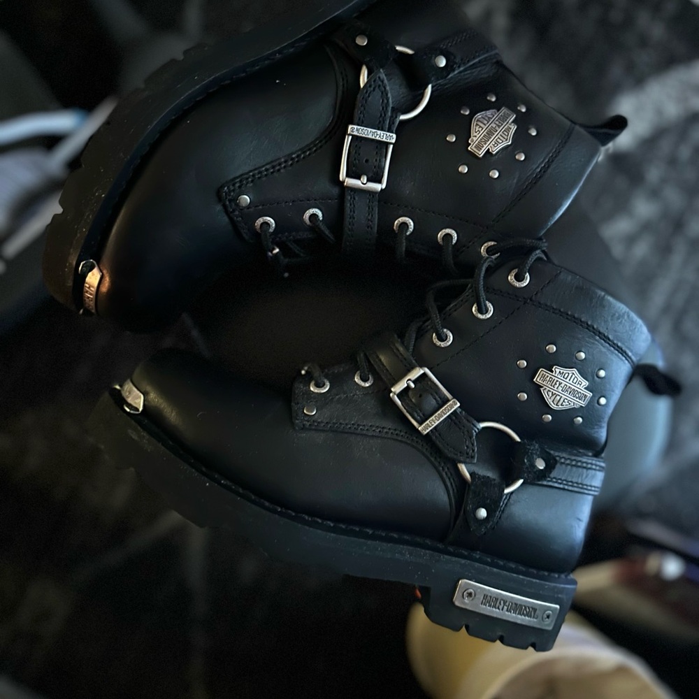 Harley-Davidson Black Leather Ankle Boots